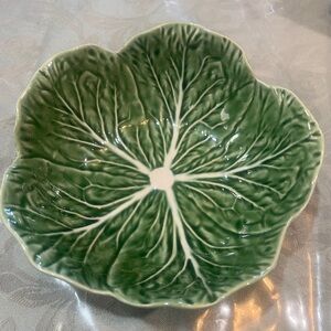 Vintage Bordallo Pinheiro Cabbage Majolica Ceramic Bowl